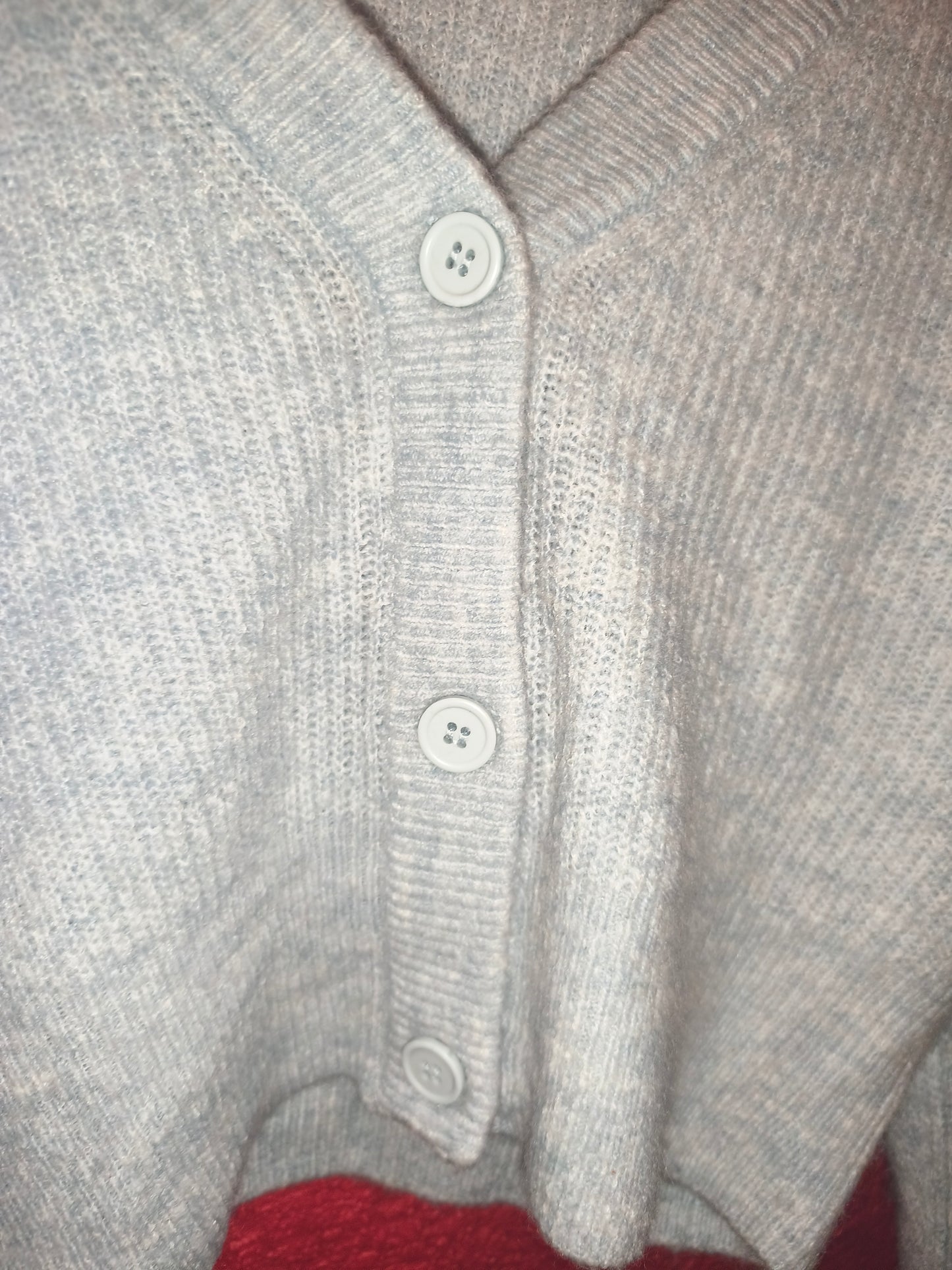 DIVIDED by H&M Light Blue Puff-Sleeve Cropped Cardigan Sweater – Size S