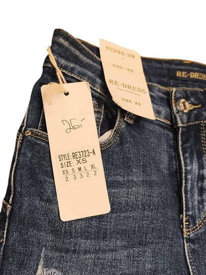 RE-DRESS Push Up Skinny Jeans Women’s Size XS Dark Wash Distressed Sculpting