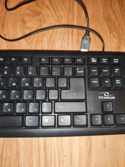 Titanum TKR101 Wired USB Full-Size Keyboard – Black (ENG/RU Layout)