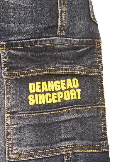 Boys Cargo Jeans Dark Blue Streetwear Style - Length 77cm / Waist 29cm