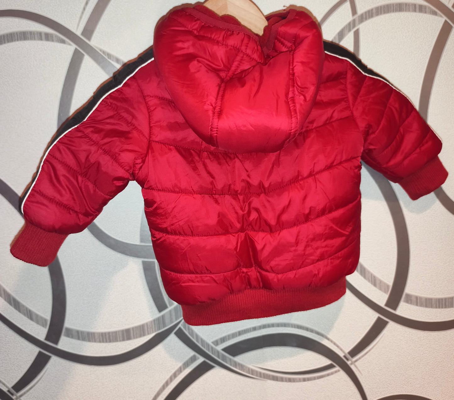 Minoti Baby Boys Red Hooded Puffer Jacket – Size 9-12 Months / 74-80 cm