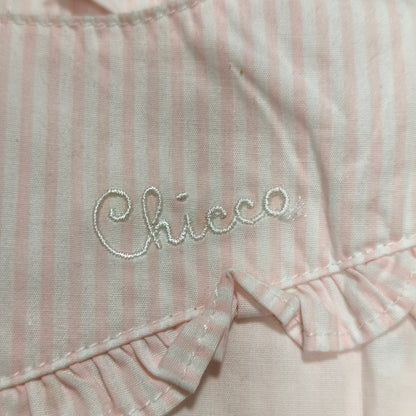 Chicco Baby Girl Dress 62 6M Pink Patchwork Dot Sleeveless Button