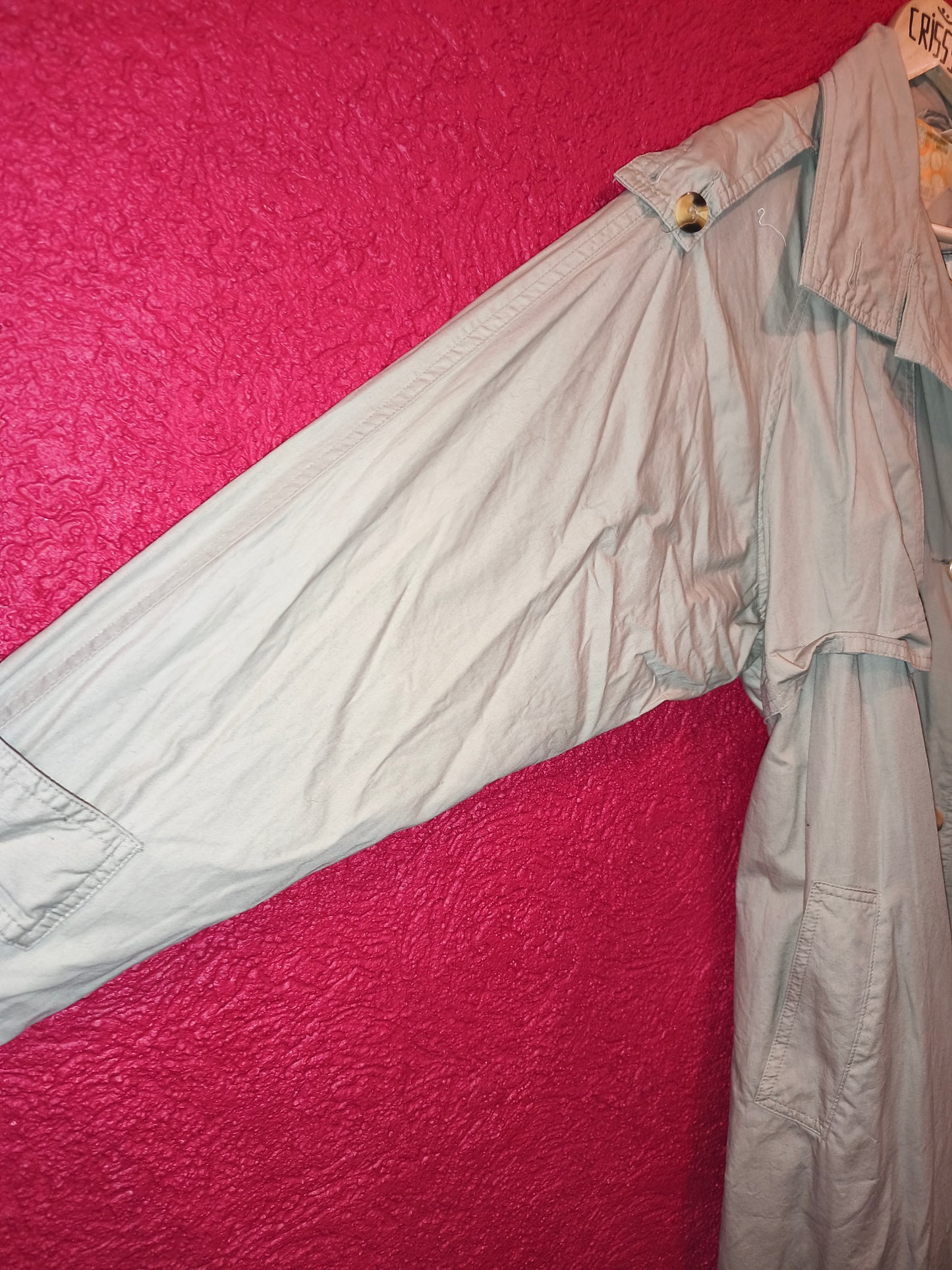 Vintage 80s/90s OZONO Beige Oversized Trench Coat | Double-Breasted Long Duster (Size L/XL)
