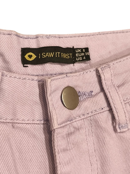 I SAW IT FIRST Lilac Pink Wide Leg Jeans High Waisted Denim Trousers UK 8 US 4