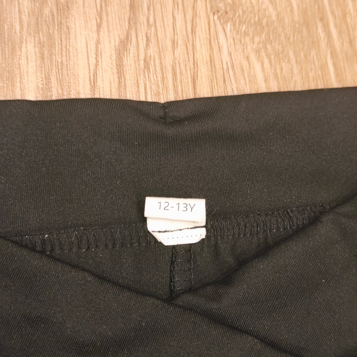 Girls Black Crossover Waist Flare Leggings Yoga Pants Size 12-13Y Stretch