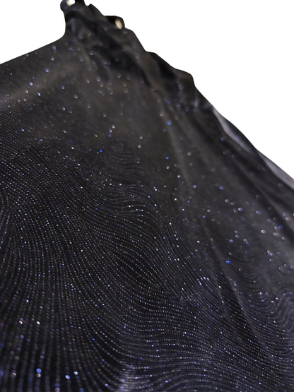 COAST Black Sparkle Velvet Halter Dress UK 8 US 4 Fit & Flare Wedding Party