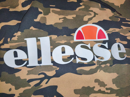 Ellesse Maroo Camo Longline Hoodie – Tiger Camouflage – Unisex Fits M (Tagged Women's S / UK 8)