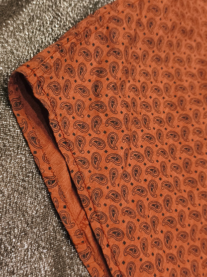 HUGO BOSS Orange Paisley Shirt Men’s M Rust Copper NWT 2001 Archive Vintage Style