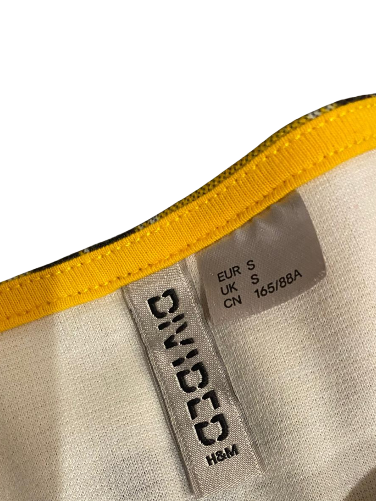 H&M Divided Yellow Plaid Crop Top Size Small S Tartan Check Camisole 90s Style