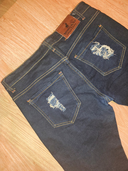 Beverly Hills Polo Club Men’s Dark Wash Distressed Slim Fit Jeans – W34