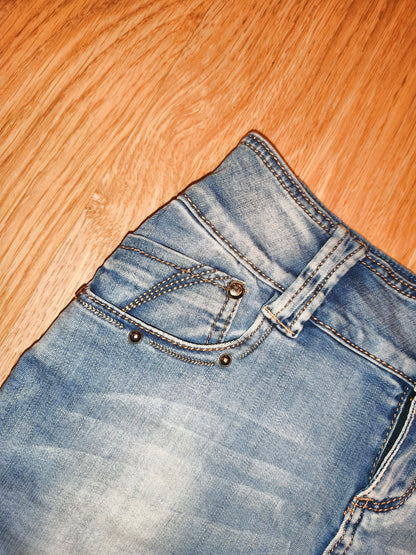 Vintage Style GOURD Denim Mini Skirt – High Waist, Size 29