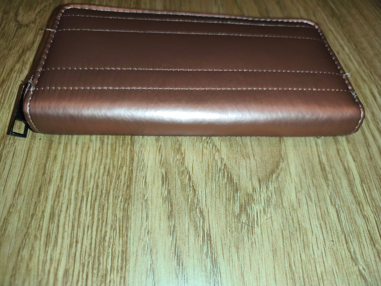Metallic Rose Gold Quilted Zip-Around Long Wallet | Multi-Card Organizer Clutch