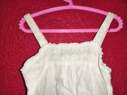 Mini Boden Girls White Broderie Anglaise Cotton Sun Top / Cami – Size 5-6 Years
