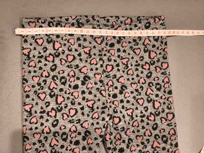 Impidimpi Baby Girls Fleece Lined Leopard & Heart Print Leggings | Size 92 (1.5–2Y)