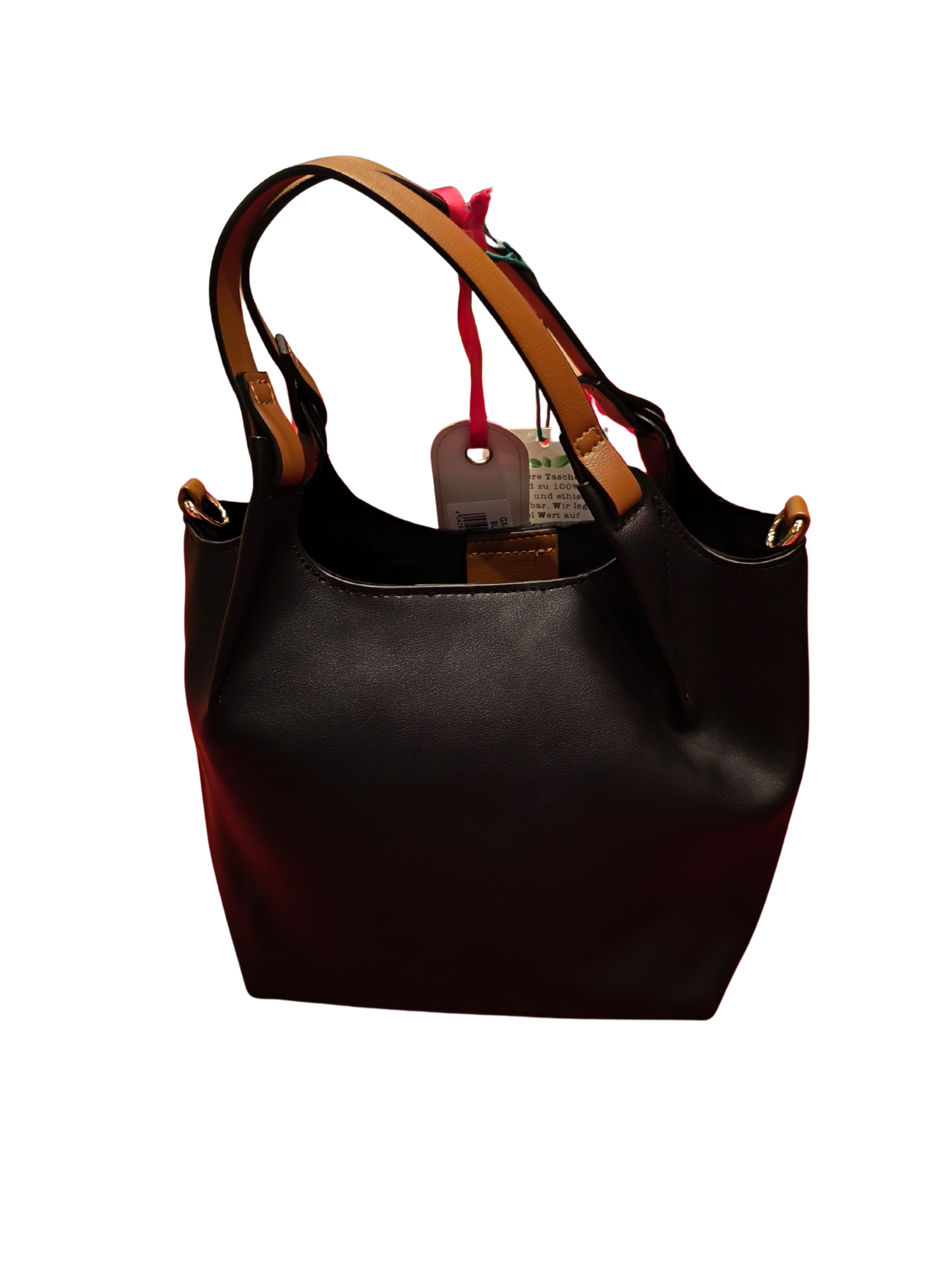 Glüxklee Vegan Leather Tote Bag – Stylish Eco-Friendly Shoulder Bag – Black NWT