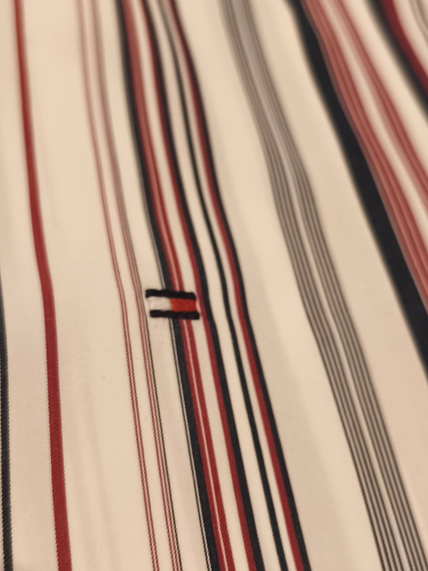 Tommy Hilfiger Vintage 80s 2-Ply Cotton Striped Shirt Men's M Button Down