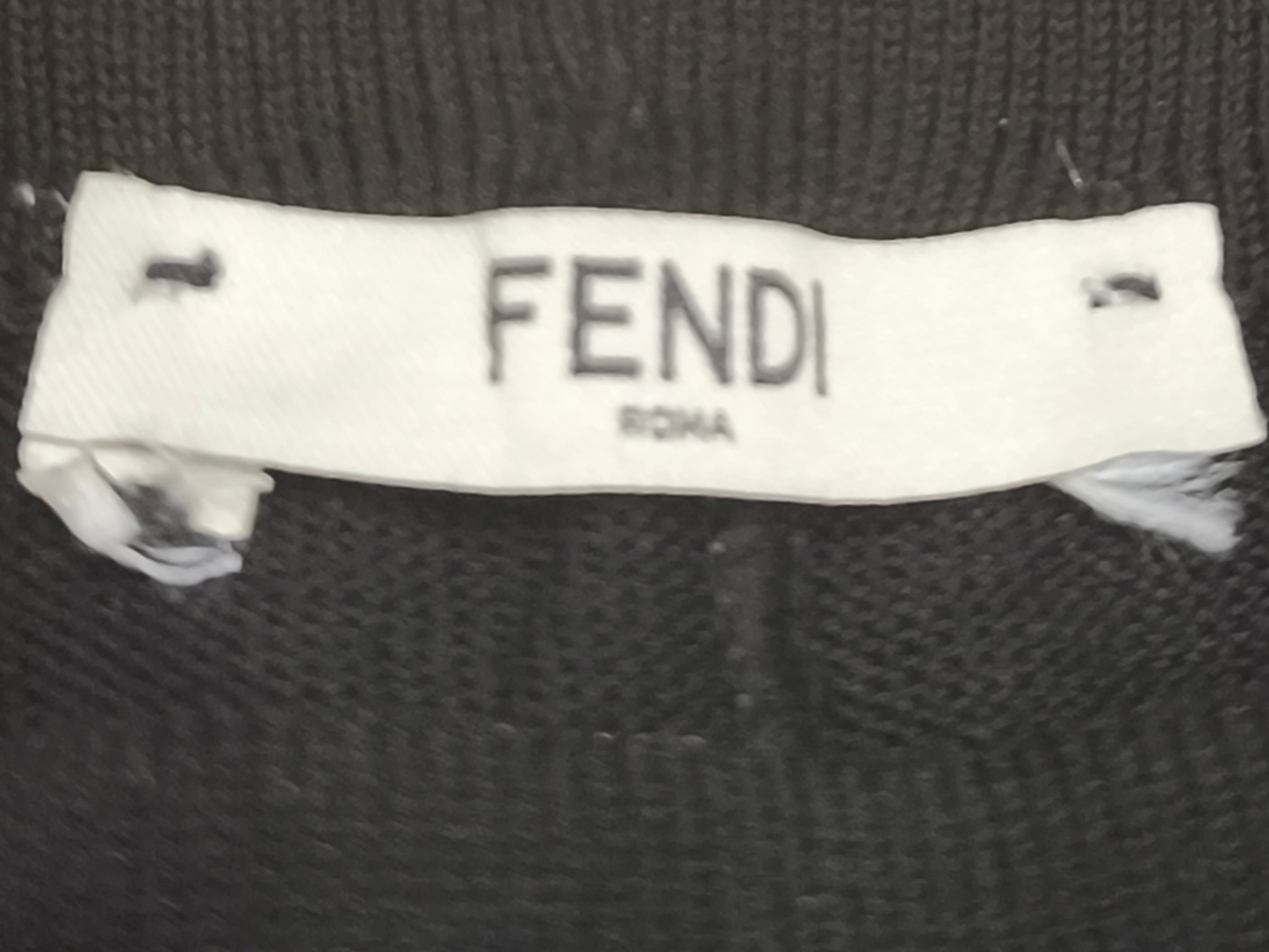 Authentic Fendi Roma Black Knit Shorts - White Contrast Trim - Size IT 44