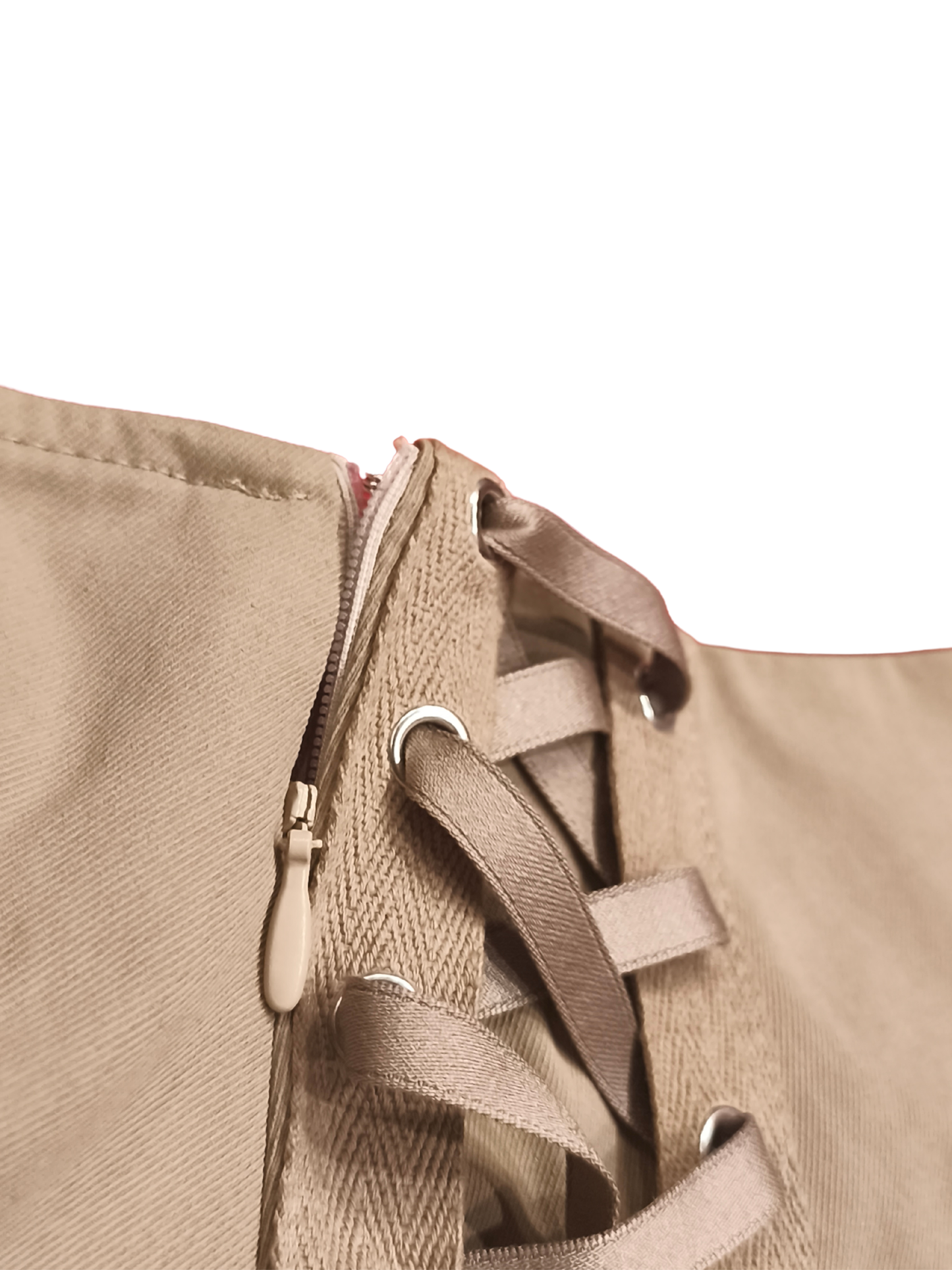 SHEIN MOD Khaki Lace-Up Pleated Mini Skirt - Size S (US 4) - NWT Retro Style