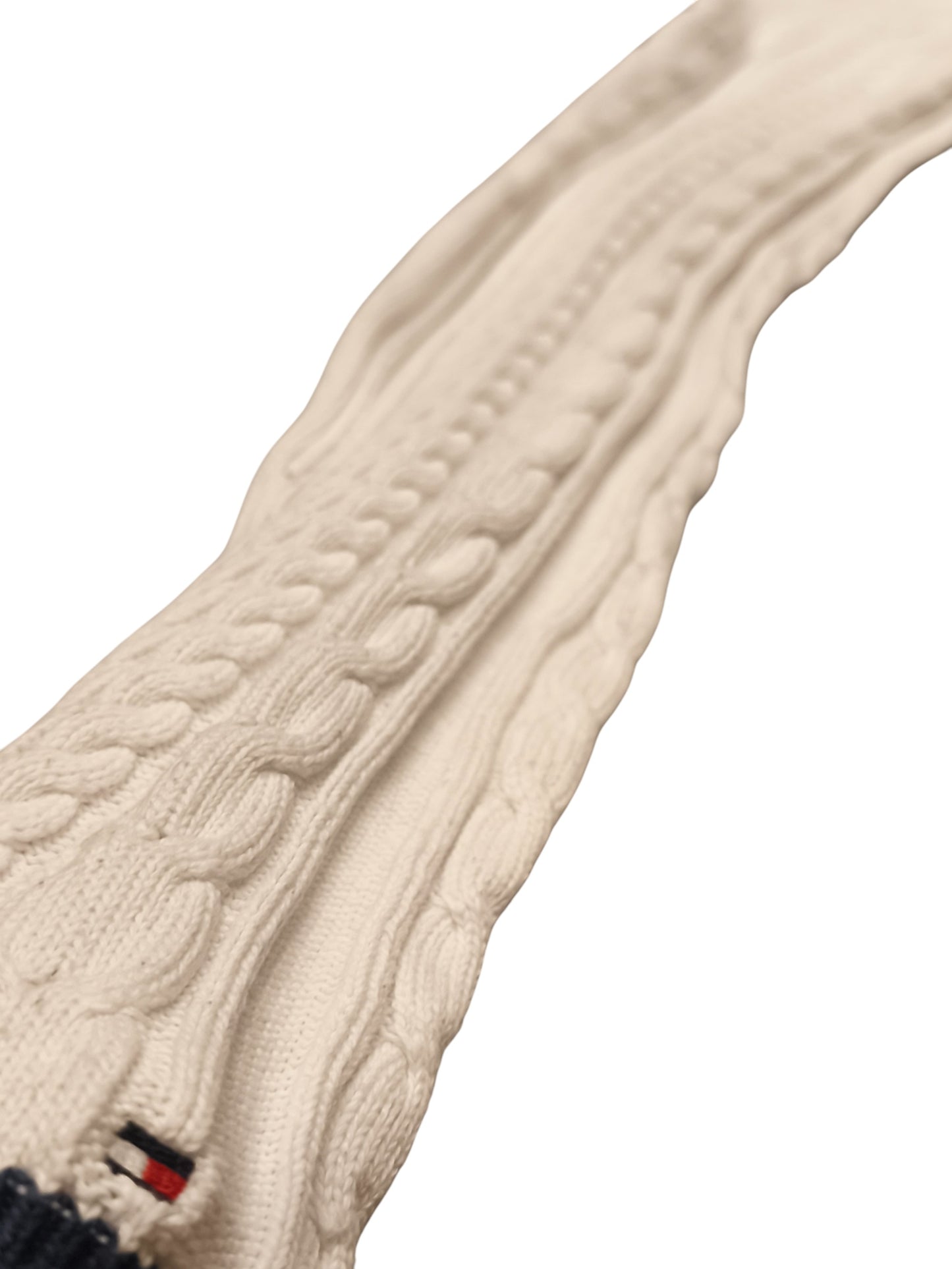 Tommy Hilfiger Men’s Cable Knit Sweater Size S Cream Ivory Long Sleeve