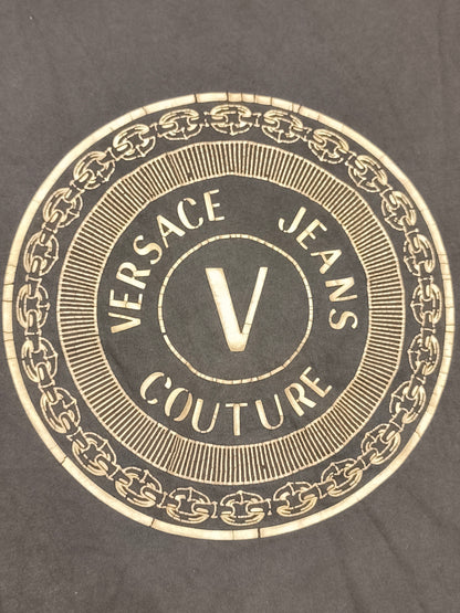 Versace Jeans Couture Black & Gold V-Emblem Logo T-Shirt – Size XXL