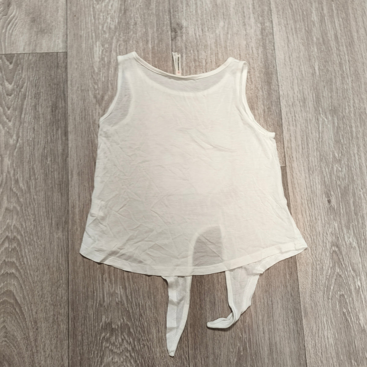 Young Dimension Girls Mermaid Tank Top 3-4Y White Sequin Shell Tie Front