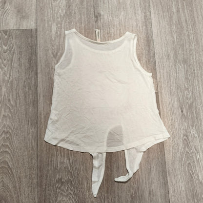 Young Dimension Girls Mermaid Tank Top 3-4Y White Sequin Shell Tie Front