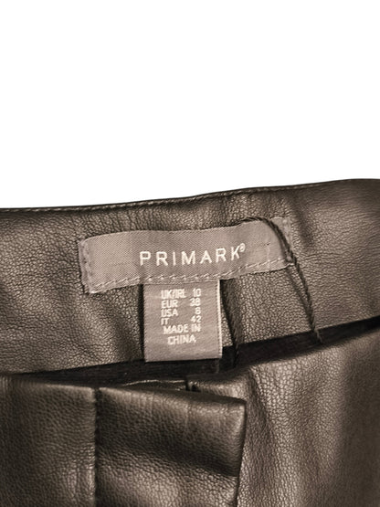 Primark Women’s Black Faux Leather Leggings Trousers Size UK 10 EUR 38 High Rise