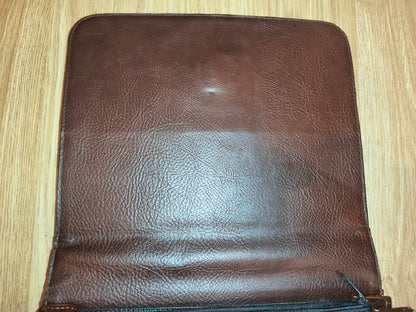 Vintage Style Brown Faux Leather Messenger Bag / Business Briefcase with Multiple Compartments