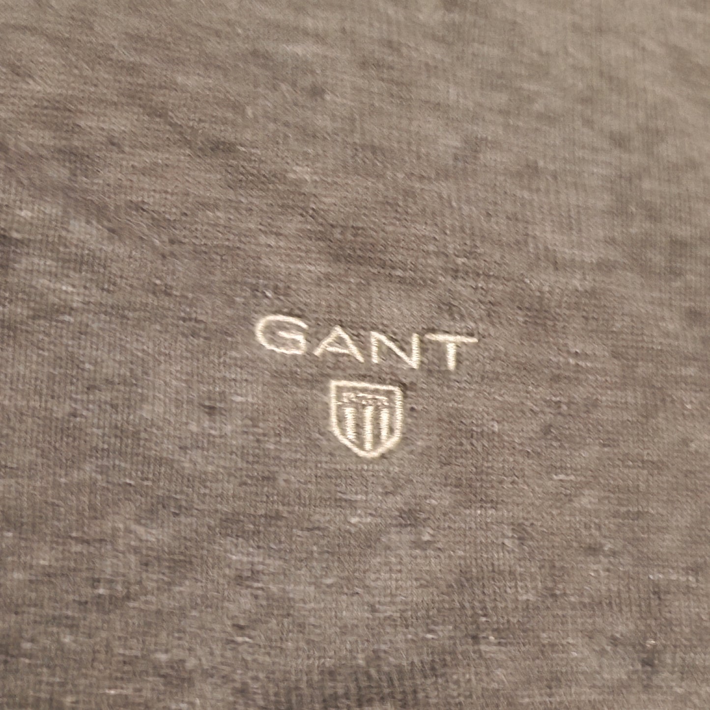 GANT Premium Cotton V-Neck Sweater Mens 2XL Charcoal Grey Knit Pullover Logo