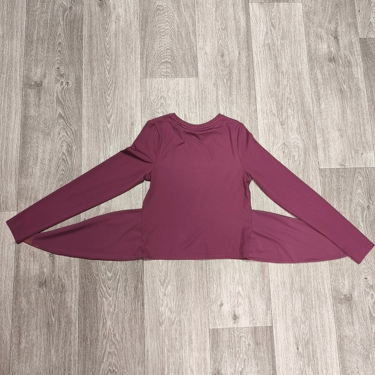 WRKOUT WO Womens S Pink Long Sleeve Tie Side Activewear Gym Yoga Top