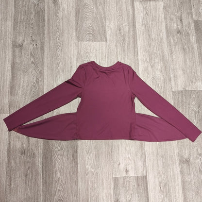 WRKOUT WO Womens S Pink Long Sleeve Tie Side Activewear Gym Yoga Top