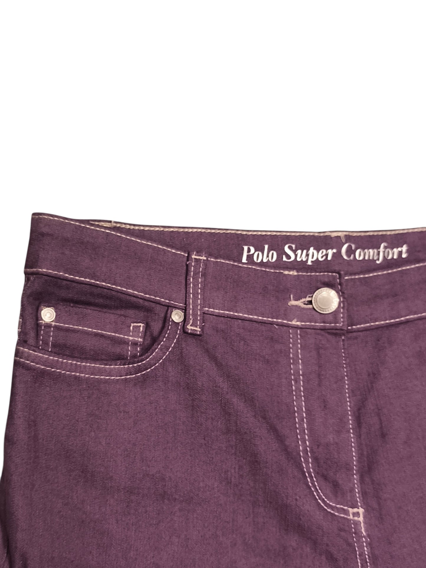 Polo Super Comfort Purple Plum Jeans Women's Size 19 Rhinestone Pocket Stretch