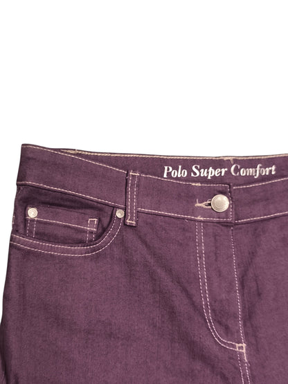 Polo Super Comfort Purple Plum Jeans Women's Size 19 Rhinestone Pocket Stretch