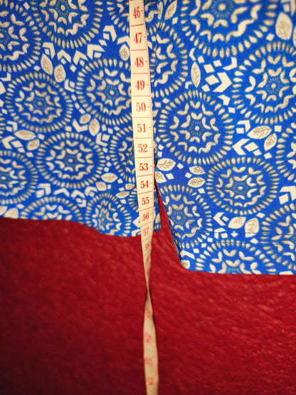 Girls Printed Summer Playsuit / Romper with Pink Tassels – Blue Patterned