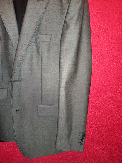 Dressmann Men's Grey Structured Two-Button Suit Blazer Jacket (Size EU 50 Regular)