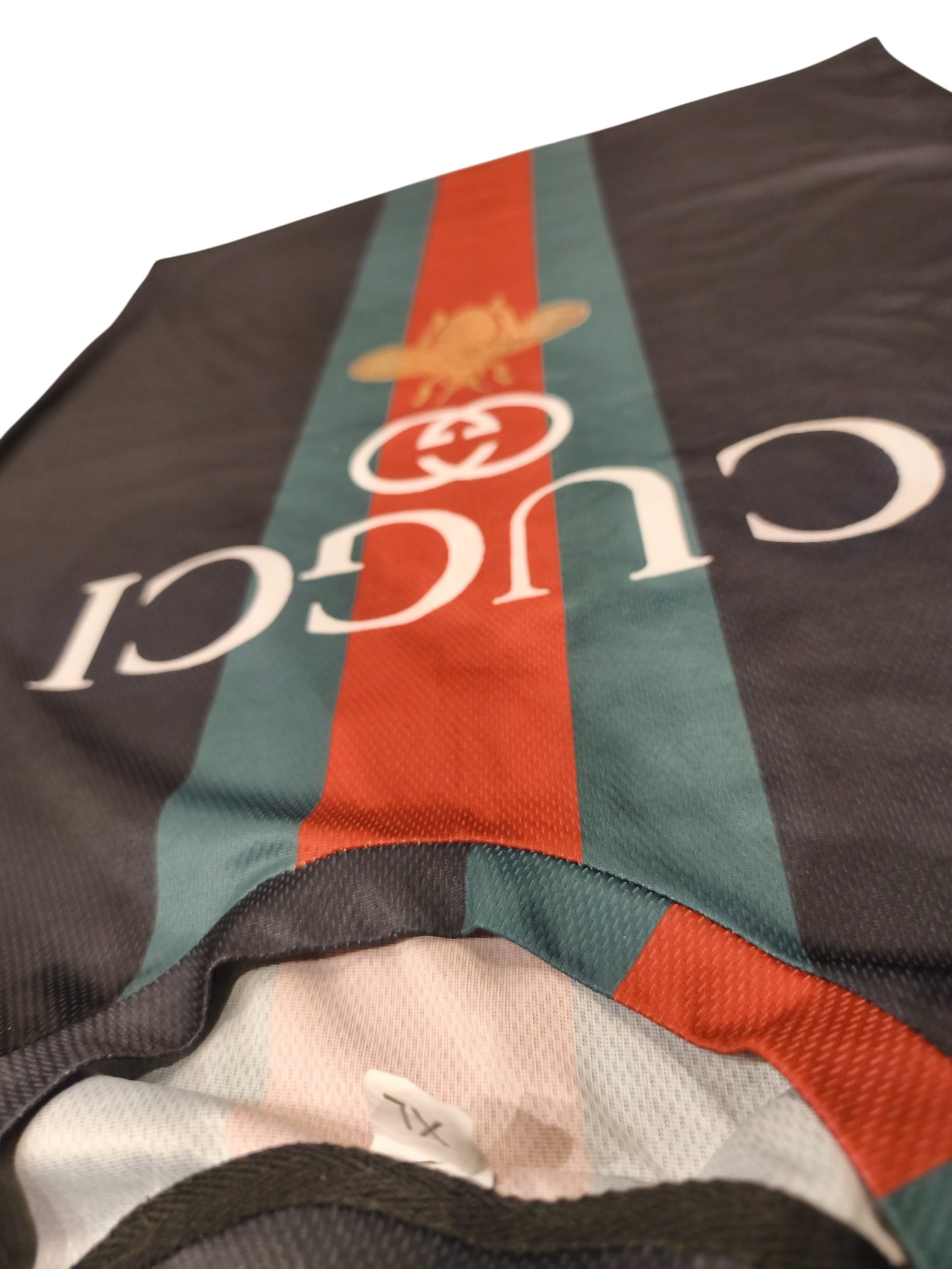 Men’s CUGCY Graphic T-Shirt - Black with Stripe & Bee Detail - Size 2XL