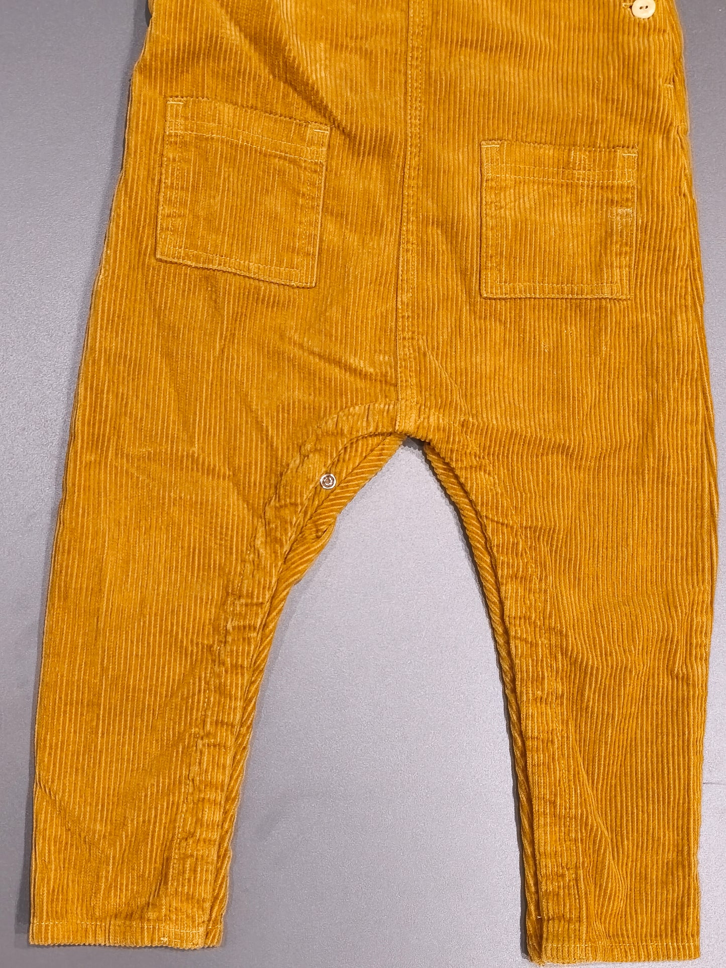 H&M Mustard Yellow Corduroy Overalls Dungarees | Organic Cotton Size 2-3Y / 98cm
