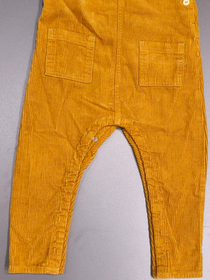 H&M Mustard Yellow Corduroy Overalls Dungarees | Organic Cotton Size 2-3Y / 98cm