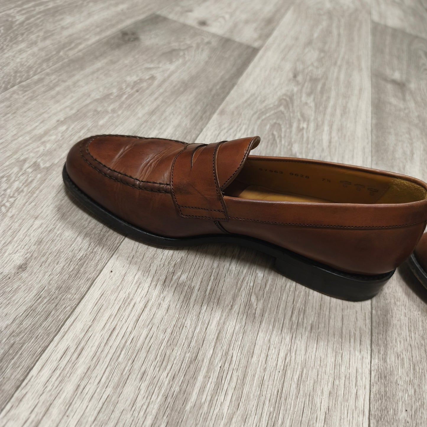 Berwick 1707 Brown Leather Penny Loafers Mens Size UK 7.5 Goodyear Welted Spain