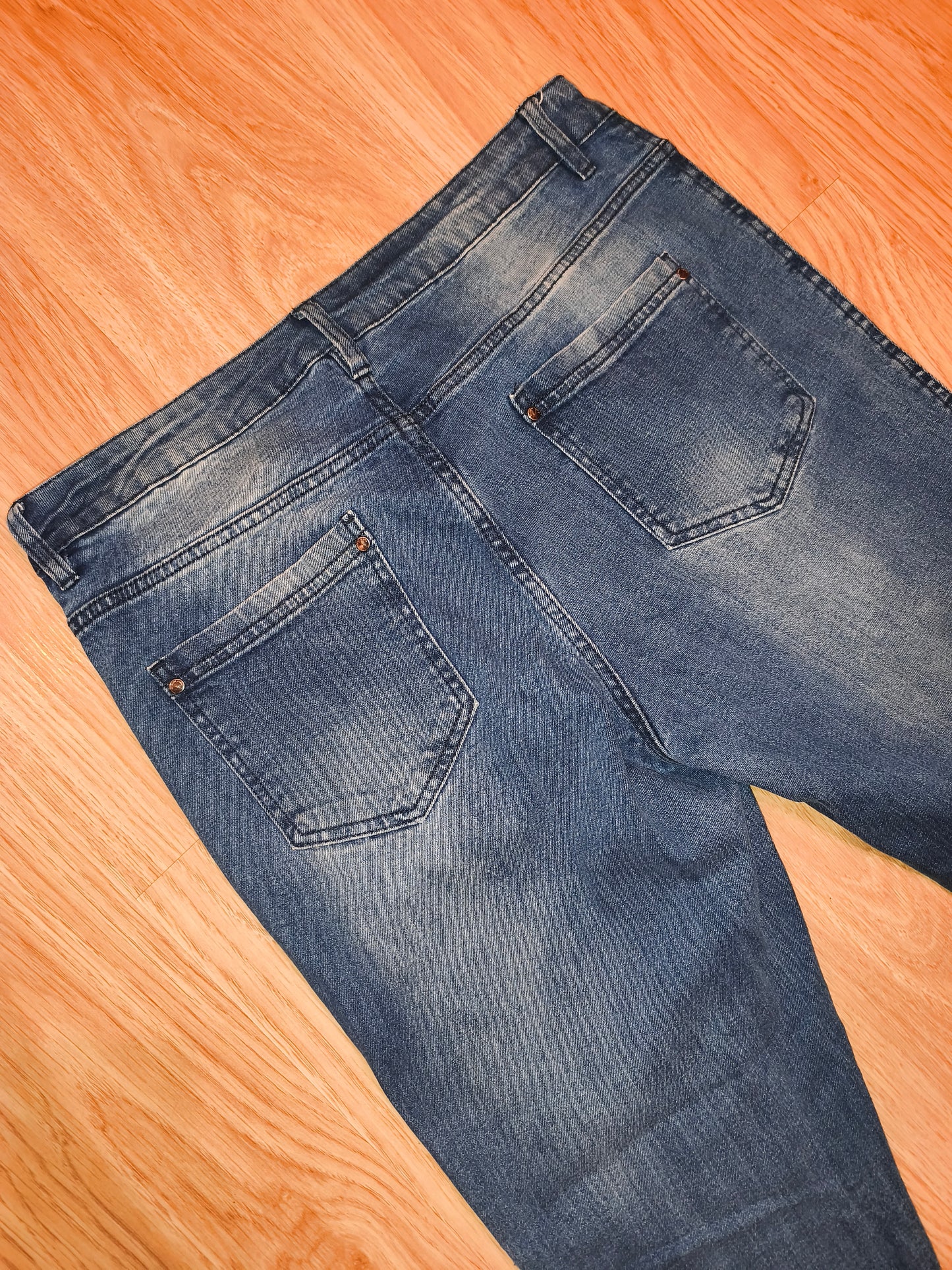 Up2Fashion Women's Stretch Denim Jeans in Mid Blue Wash | EU 44