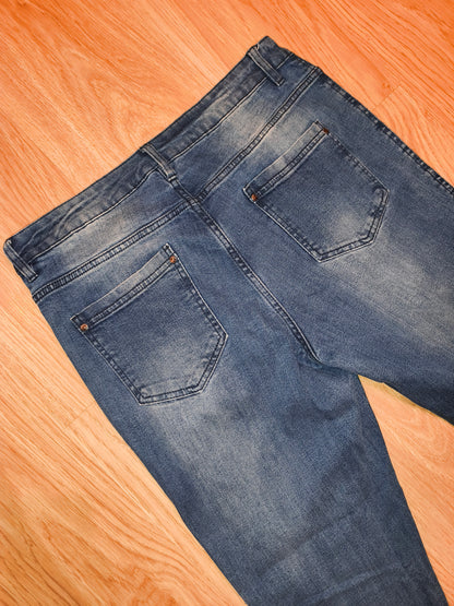 Up2Fashion Women's Stretch Denim Jeans in Mid Blue Wash | EU 44