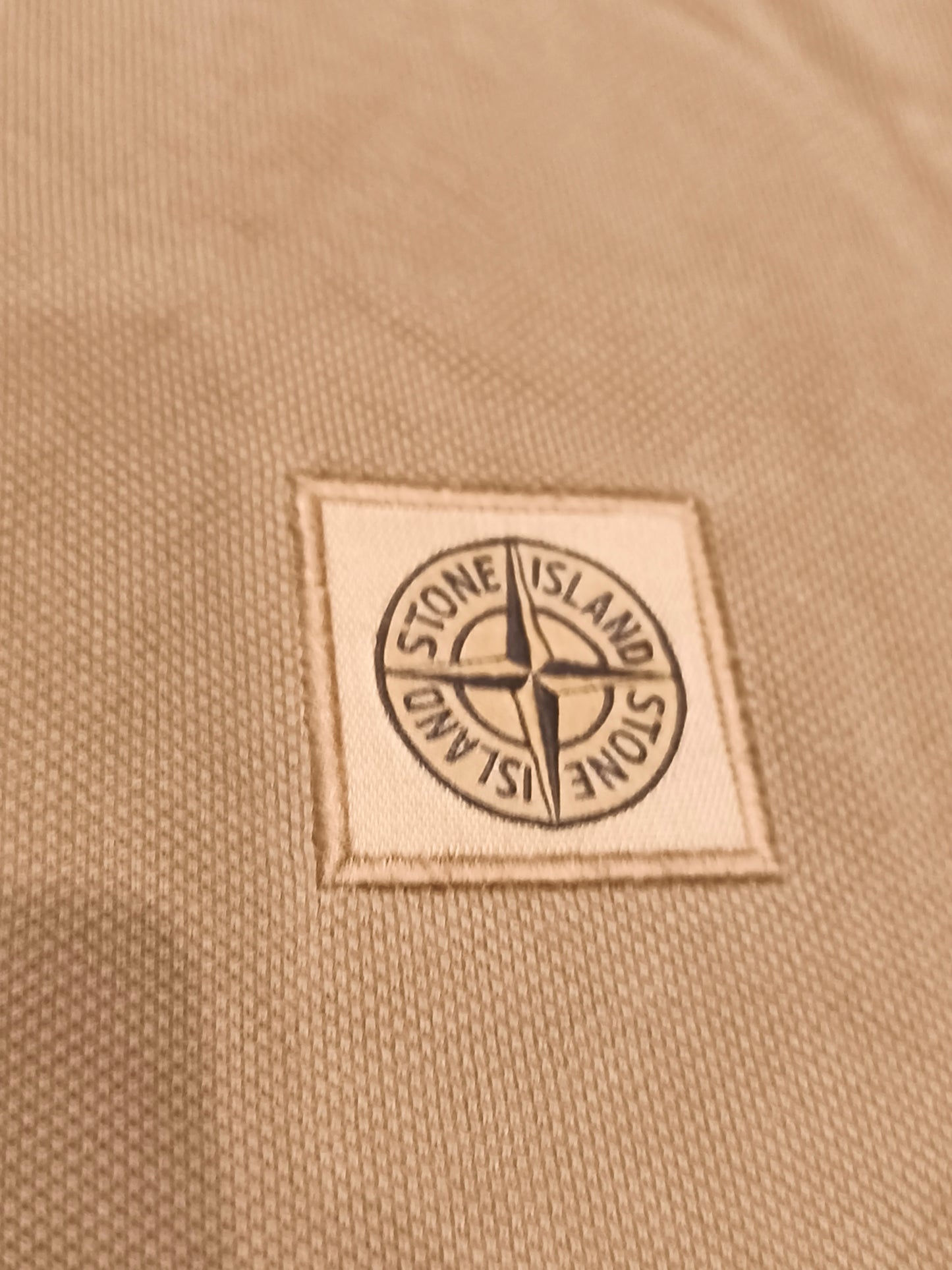 Stone Island Men's Compass Patch Short Sleeve Polo Shirt – Mustard Yellow (Size M)