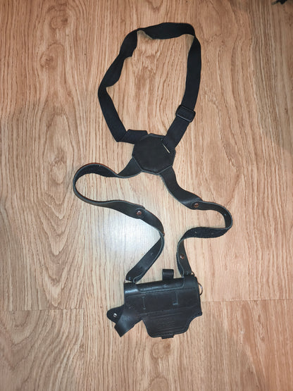 Walther CP99 Compact Leather Shoulder Holster Black Tactical Airsoft Pistol Rig