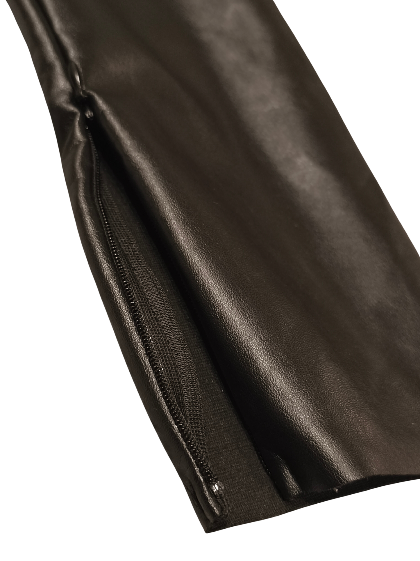 KappAhl Faux Leather Leggings Black Slim Fit Ankle Zip NWT Size 40 (US 10/M)
