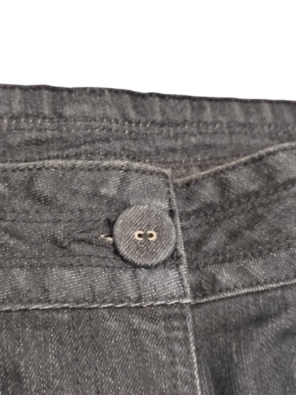 MODA at George Black Denim Look Trousers Wide Leg Bootcut - UK 14 / EUR 42