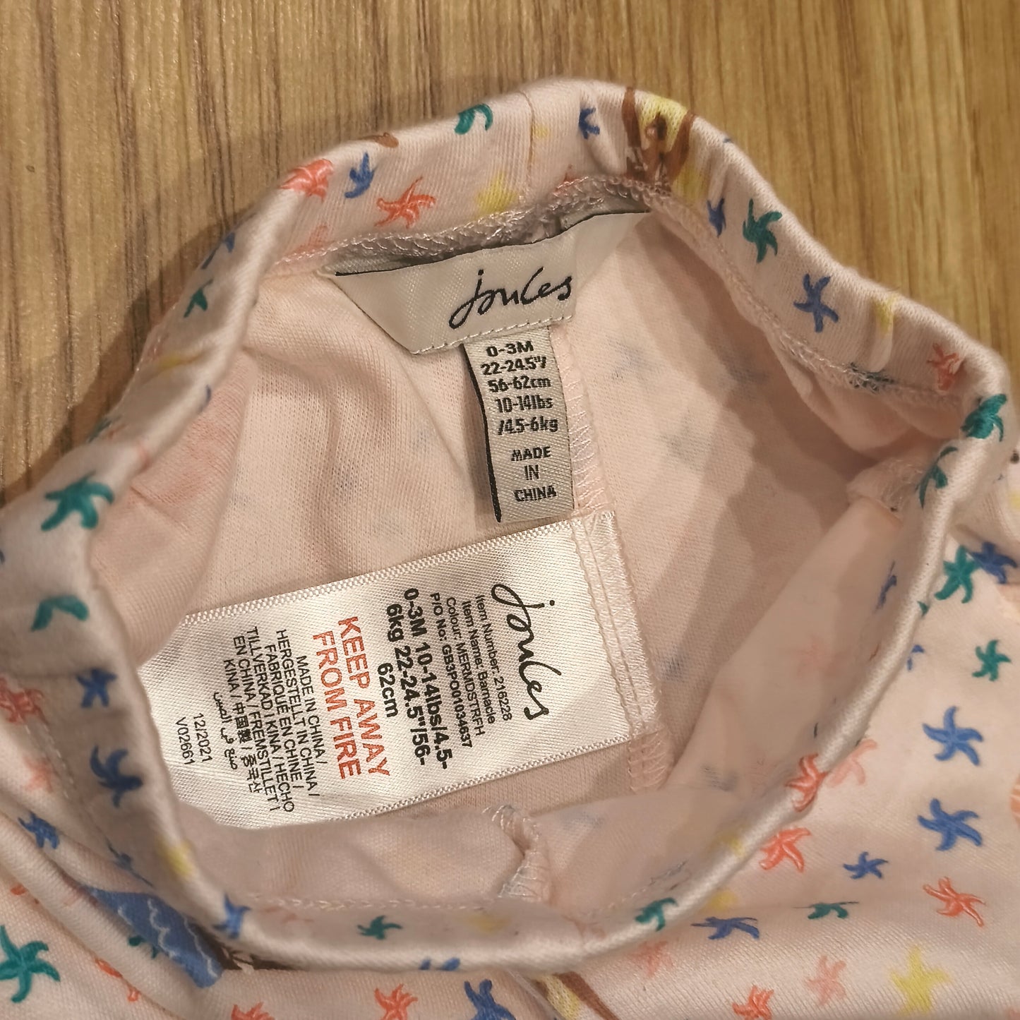 Joules Baby Girls Pink Mermaid Starfish Ruffle Shorts Size 0-3 Months Barnacle
