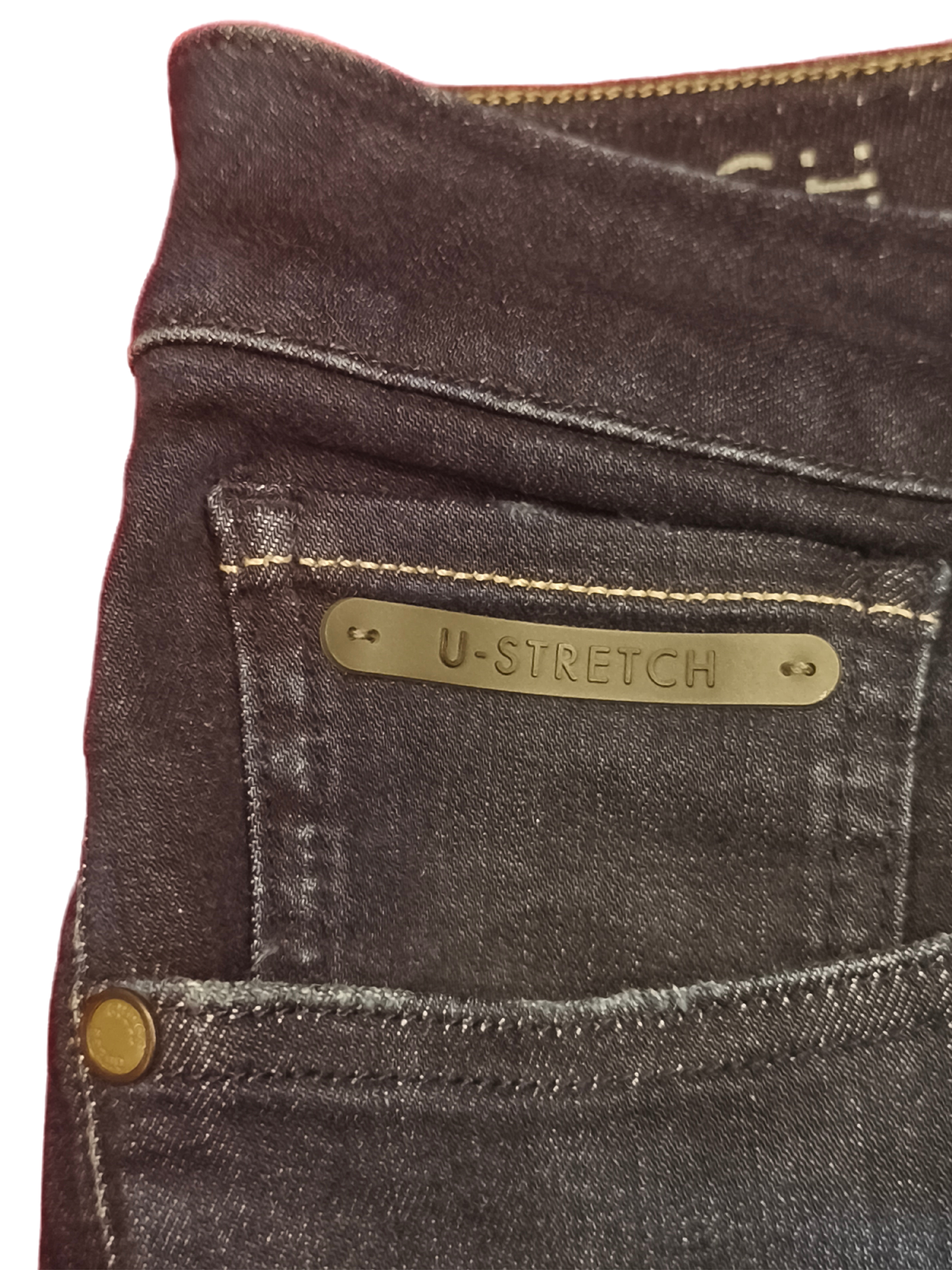 GUESS GUESSECO Distressed Slim Jeans Mens 29 Dark Wash U-Stretch M93AN2