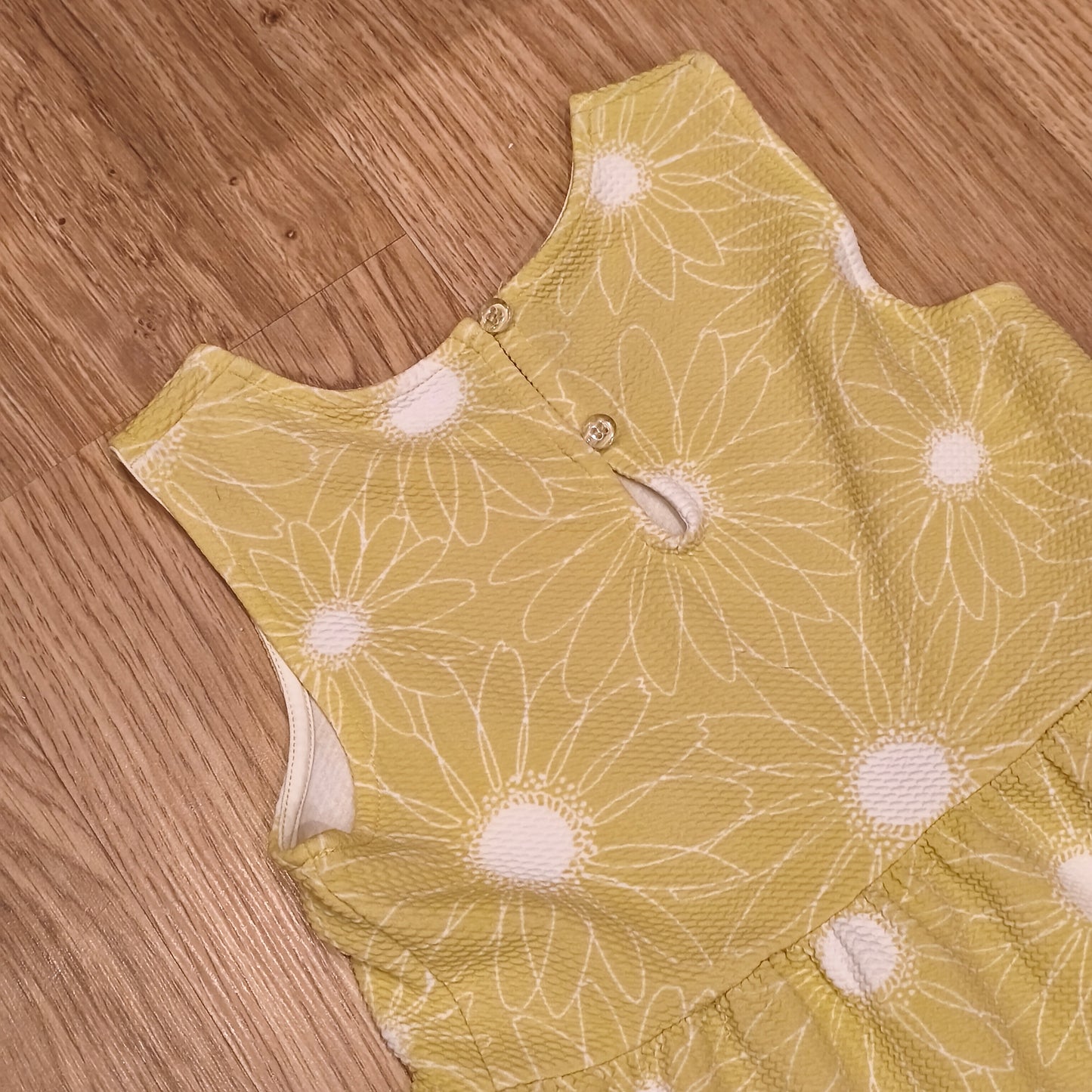 Nutmeg Girls Yellow Floral Daisy Tiered Sleeveless Sundress Size 7-8 Years