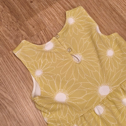 Nutmeg Girls Yellow Floral Daisy Tiered Sleeveless Sundress Size 7-8 Years