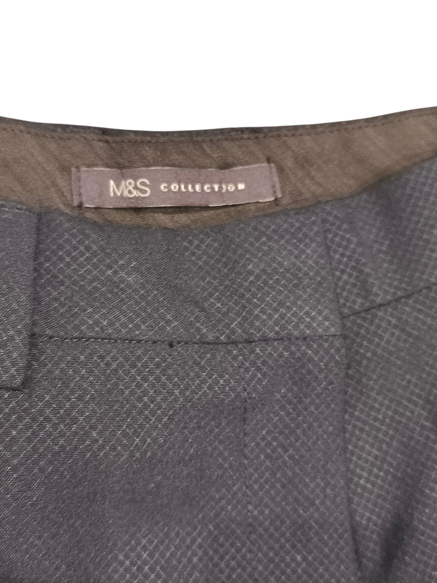 M&S Collection Navy Textured Trousers Size UK 6 Regular Workwear Smart Casual